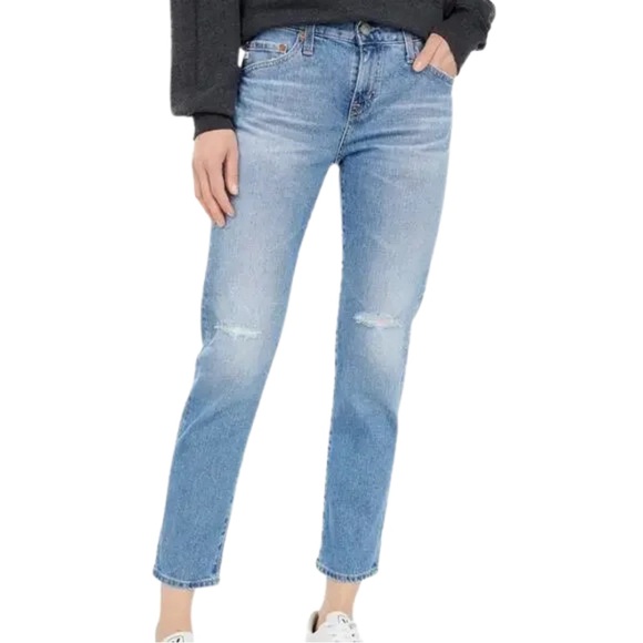 Ag Adriano Goldschmied Denim - Adriano Goldschmied AG The Ex-Boyfriend Slim Mid-Rise Distressed Jeans Size 27